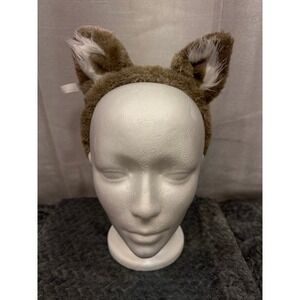 Great Wolf Lodge Kids Plush‎ Wolf Ears Headband Tan White Faux Fur FP0515BE